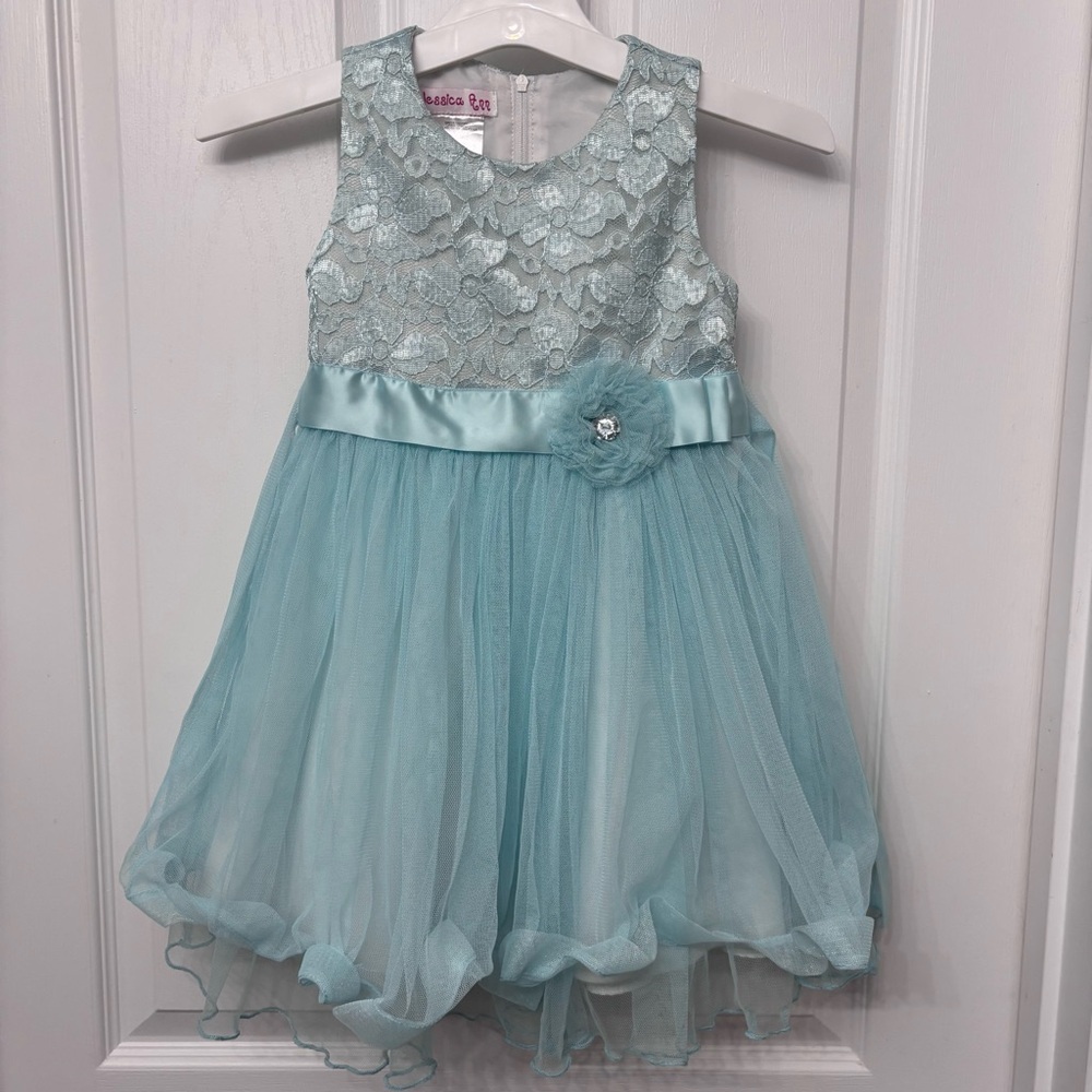 Blue Lace Tulle Party Dress | Jessica Ann Girls 4